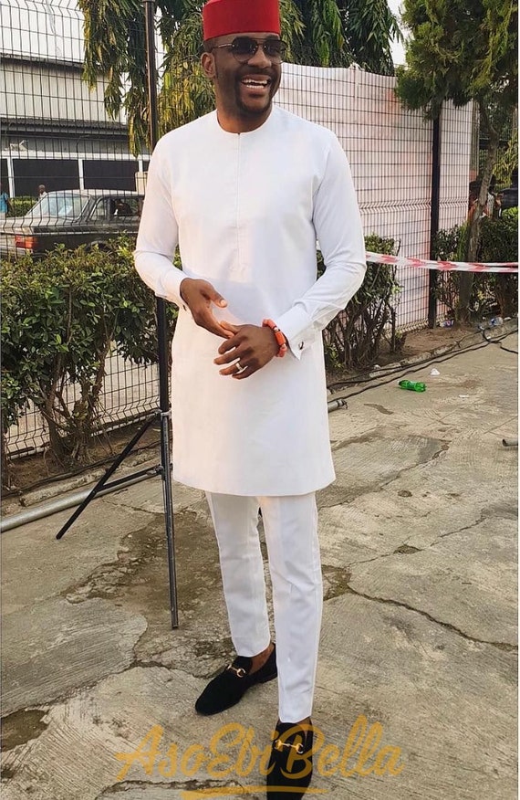 Mens top white dashiki