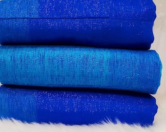 Ghana Autentico tessuto Kente blu, oro e bianco intrecciato a mano da 6 metri e tessuto Kente africano Bonwire africano
