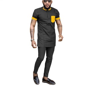 African men shirt and a matching pant set/African clothing/African men clothing/African men shirt /dashiki/summer/prom/groom suit/ Free DHL