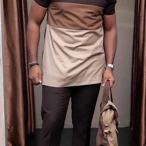 Brown Men&#39;s Suit, African Men&#39;s Fashion, Wedding Groom Groomsmen Guest Birthday Party, Matching Shirt Pants, Gift for Him, Traditional Wear