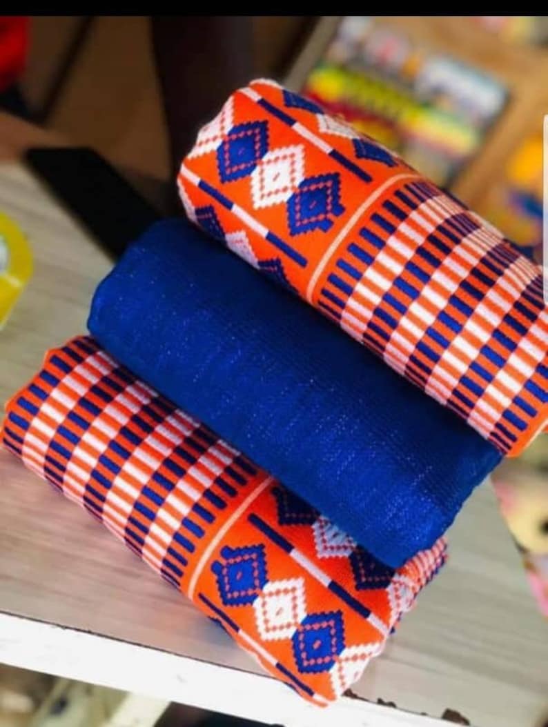 Authentieke Kente 6 en 12 yards Echte Ghana handgeweven Kente stof en Kente Doek Afrikaanse stof Afrikaanse Bonwire Ghana Kente Traditioneel Pattern 2