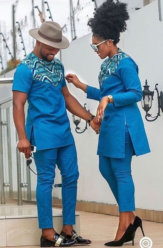 Navy Blue Couple Special Salwar Suit Combo