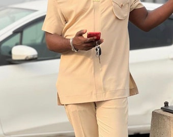 Traje africano para hombre, vestimenta para hombre nigeriano, ropa para hombre africano, traje de boda africano, traje de padrino, traje de novio, traje de senador para hombre