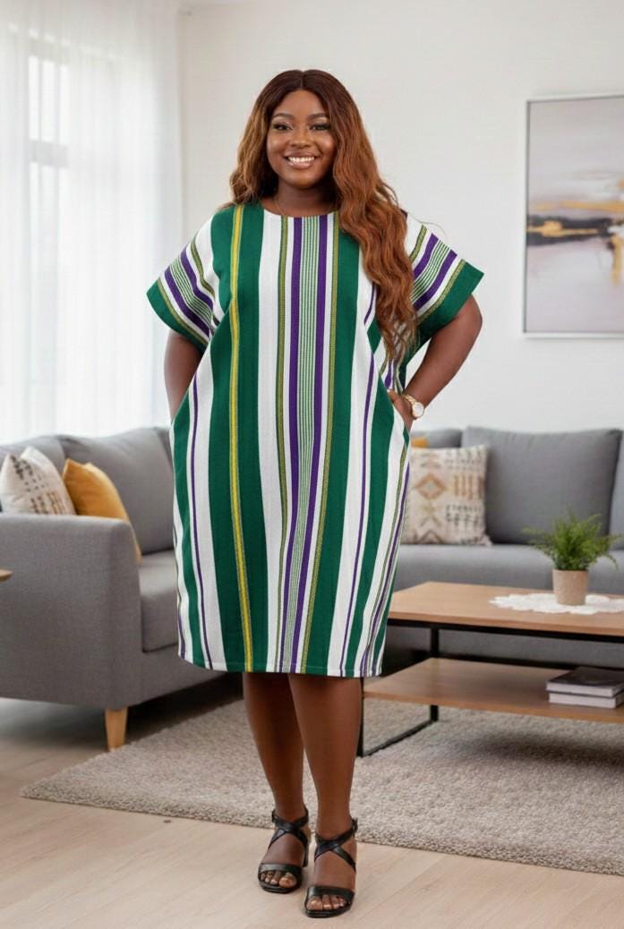 batakari dress for ladies Pagnaa Vibrant Ghana Batakari Smock Dress