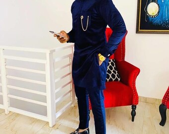 Handmade African Dashiki Set, Men's Wedding Suit