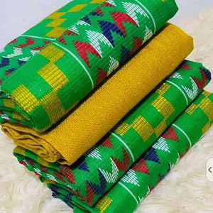 Authentieke Kente 6 en 12 yards Echte Ghana handgeweven Kente stof en Kente Doek Afrikaanse stof Afrikaanse Bonwire Ghana Kente Traditionele