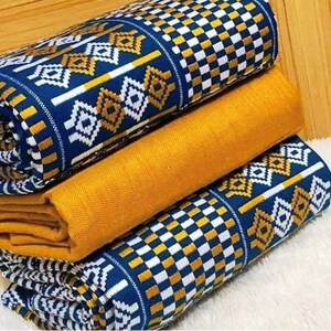 Authentic Kente 6 and 12 yards Genuine Ghana handwoven Kente fabric and Kente Cloth African fabric African Bonwire Ghana Kente Traditional