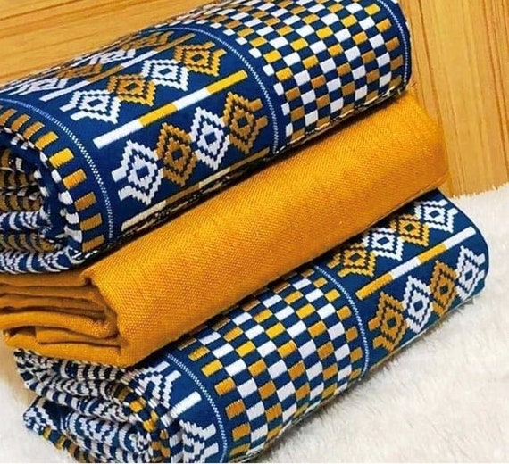 Authentic Kente 6 and 12 Yards Genuine Ghana Handwoven Kente 