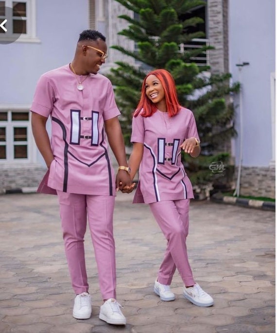 African Couple Outfit Matching Nigerian Wedding Guest His Hers Clothing Prom Photoshoot Birthday Party Formal Wear Rhinestones Shirt Pants Etsy