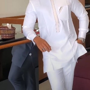 African men's suit, African men attire, African wedding suit, African shirt, African men's clothing, dashiki men suit, African men's kaftan