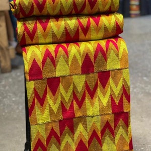 Authentic Kente 6 yards Genuine Ghana handwoven Kente fabric and Kente Cloth African fabric African Bonwire Ghana Kente Traditional