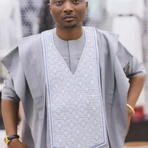 AGBADA, African AGBADA, African men&#39;s clothing, African wedding suit, Groomsmen suit, Groom&#39;s suit, African wedding suit, Free DHL shipping