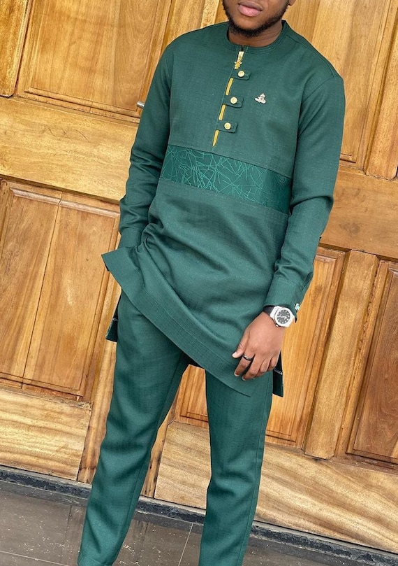 Green Men's Suit, African Men's Fashion, Wedding Groom Groomsmen Guest  Birthday Party, Matching Shirt Pants, Gift for Him, Traditional Wear - Etsy  Canada