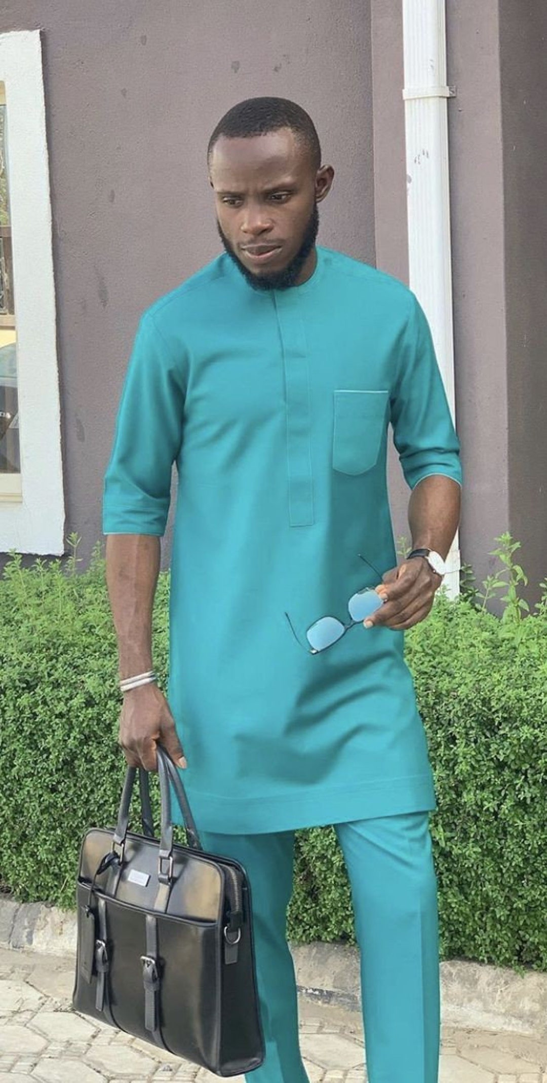 African Men Clothing Kaftan African Men Shirt and Down White Dashiki