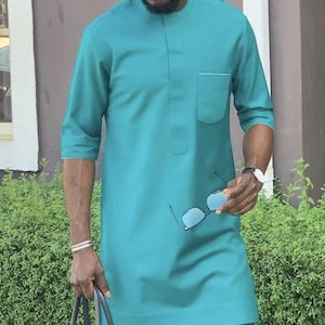 African Men Clothing Kaftan African Men Shirt and Down White Dashiki ...