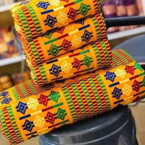 Authentieke Kente 6 en 12 yards Echte Ghana handgeweven Kente stof en Kente Doek Afrikaanse stof Afrikaanse Bonwire Ghana Kente Traditioneel Pattern 1