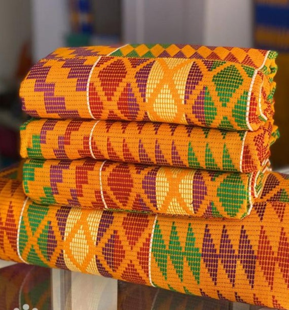 Authentic Kente 6 Yards Genuine Ghana Handwoven Kente Fabric 