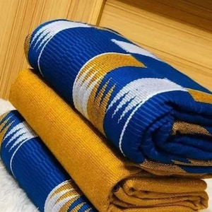 Blue Mmeda Kente Cloth