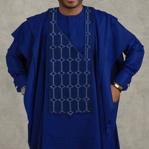 AGBADA dla mężczyzn, Afrykański AGBADA, Afrykański garnitur ślubny, Garnitur dla drużbów, Garnitur dla pana młodego, Afrykańska odzież męska, 3-częściowy garnitur męski, Darmowa ekspresowa wysyłka DHL