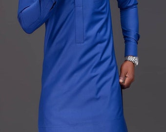 African Men Clothing | Kaftan African Men Shirt and Down Blue| Dashiki Mens Shirt| Family African Wear | African Men's Clothing|