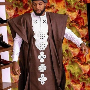 Men&#39;s African Agbada Suit | Custom Made 3-Piece Clothing