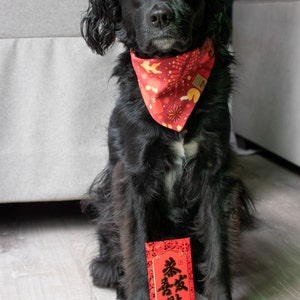 Lunar New Year Dog Bandana Tie-On with Snap Buttons image 3