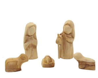 Olive Wood Nativity Set 5 pcs