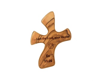 Olive Wood Healing Comfort Cross From Bethlehem