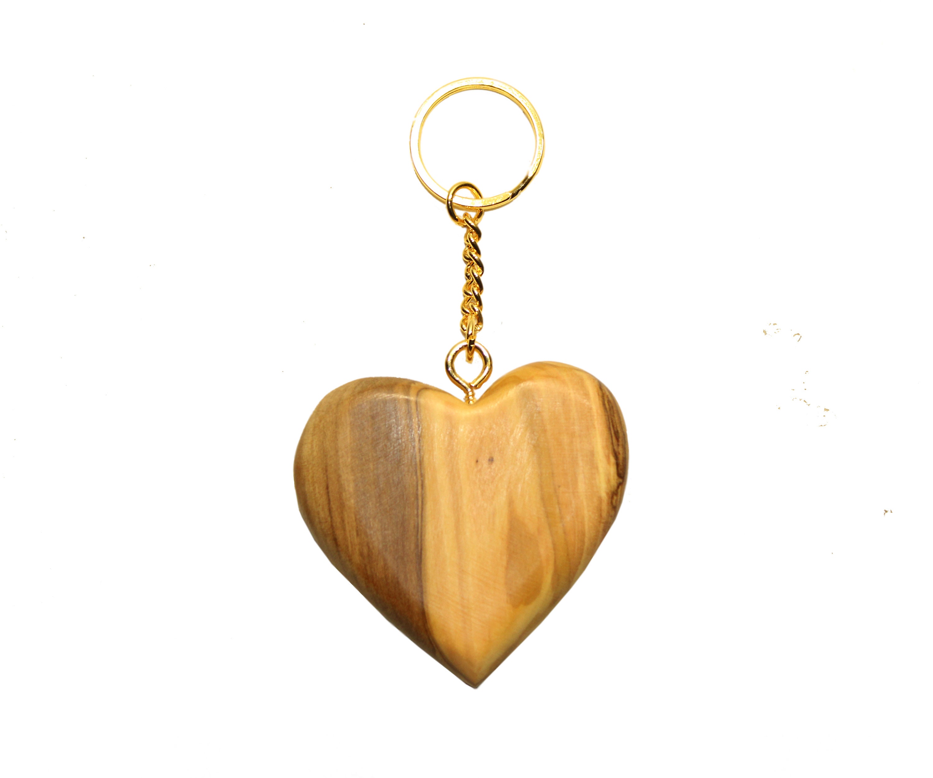 READY TO SHIP Wooden Heart Keychain Floral Print Keychain With 