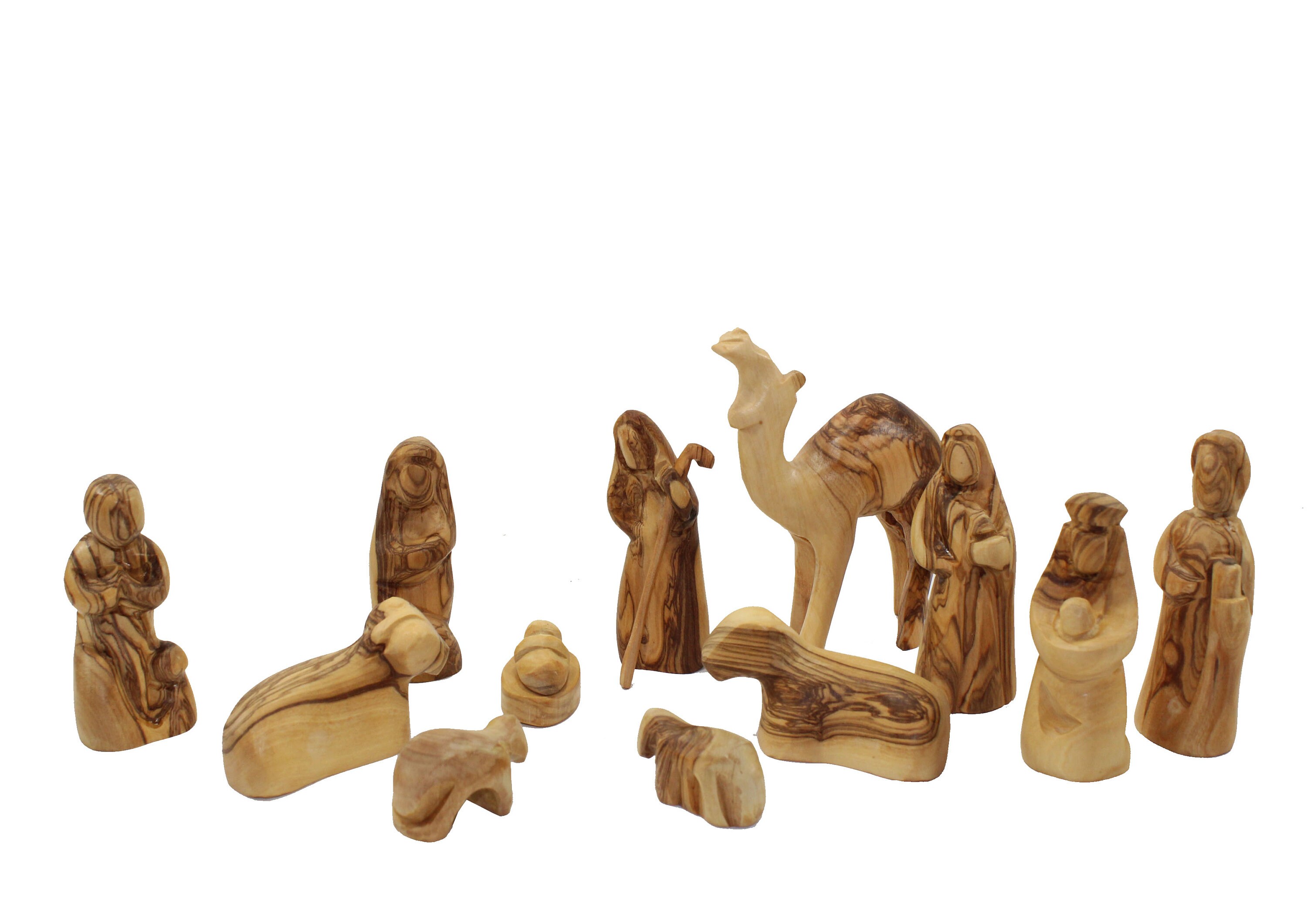 Hand Made Natural Wooden Nativity Set From Bethlehem the Etsy