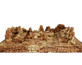 Wooden Hand Carved The Lord Last Supper From The Holy Land