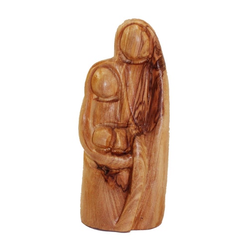 Olive Wood Holy Family Statue Wooden Holy Family Figurine Etsy