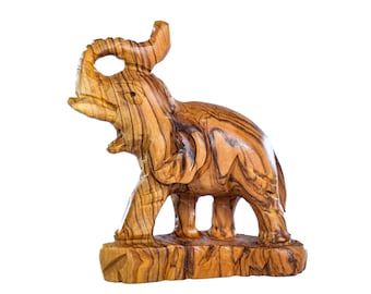 Éléphant en bois d'olivier