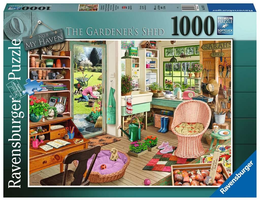 - DAMAGED The Craft Shed Jigsaw Puzzle 1000 Pieces Ravensburger My Haven No.1 