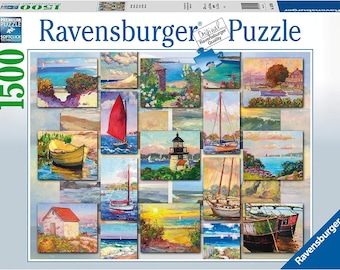 Ravensburger Coastal Collage 1500 Piece Puzzle - Brand new sealed - Fast and FREE Shipping