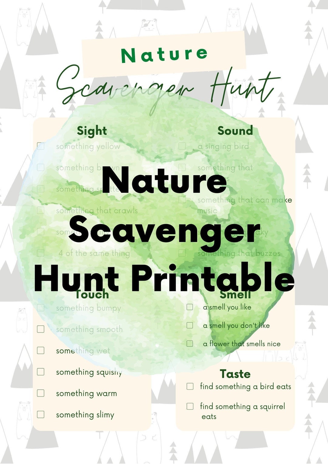 Nature Scavenger Hunt Printable - Etsy