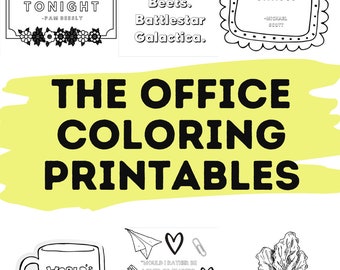 The Office Themed Coloring Sheet Printable - 5 Full size coloring pages