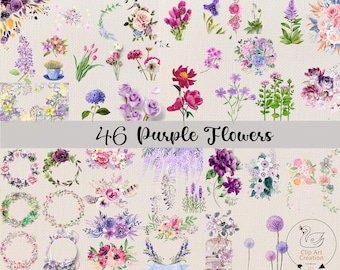 Purple Flowers Png Etsy