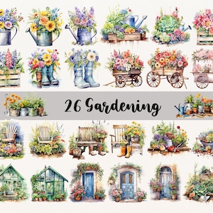 26 Gartenarbeit Png, Gartenarbeit Clipart, Pflanzenliebhaber Png, Gartengeräte SVG, Zimmerpflanzen Png, botanische Png, Pflanzen Png, Instant Download