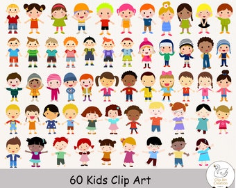 60 Kids PNG, Kids Clipart, Children Clipart, Kids PNG, Boy and Girl Clipart Vector Printable in 300dpi