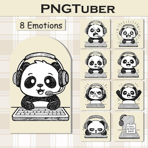 Gamer Boy Vtuber, Gaming Pngtuber, Animated Widget, Chibi Png Tuber, Youtube Avatar, Vtuber Panda, Cute Pngtuber, Gamer Girl Vtuber