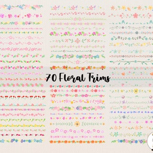70 borde floral png, clipart de borde floral, clipart botánico, marco floral svg, arte prediseñado de borde, ramo de acuarela, descarga instantánea