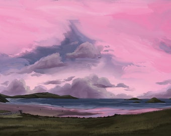 Sunset in Whitesands A4 print