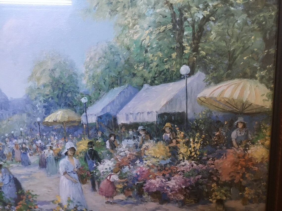Framed Signed Print Flower Market 92cm x 67cm Etsy