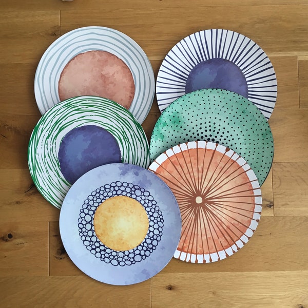 Set 6 Assorted Italian Chargers - 33cm Diameter