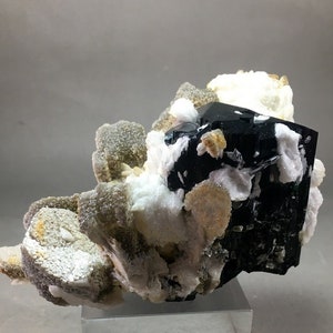 335 Grams Very Beautiful Combo of Rare Tantalite Black Tourmaline Albite and Muscovite Specimen From Skardu Pakistan