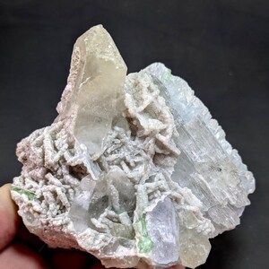 478 Grams Beautiful Combo of Green Tourmaline Kunzite with Albite on Matrix From Afghanistan