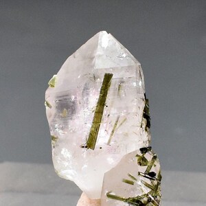 Natural Green Tourmaline on Quartz Crystal From Skardu Pakistan