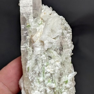 81 Grams Beautiful Combo of Green Tourmaline on Quartz Crystal From Skardu Pakistan