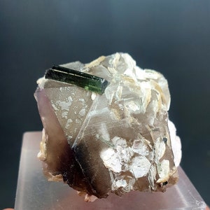 52 Grams Very Beautiful Combo of Green Tourmaline Mica on Smoky Quartz Crystal From Afghanistan